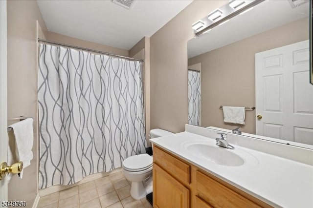 14 Barn Swallow Ct, Greenwich Twp, NJ 08886 - bathroom with vanity, toilet, tile patterned floors, and a shower with curtain