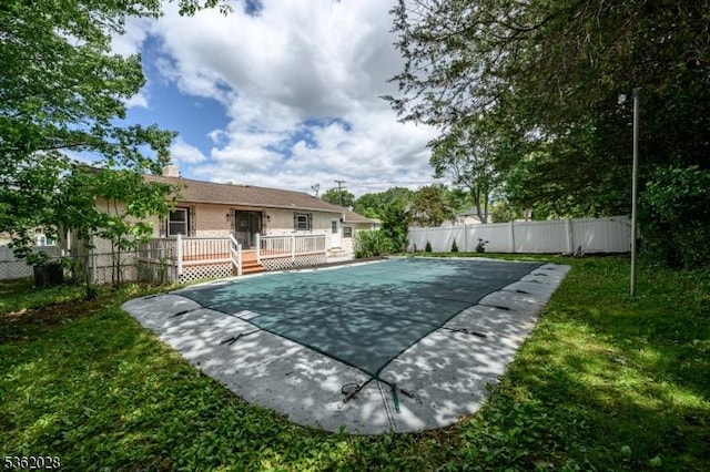 144 Elm St, Rockaway Twp, NJ 07801 - view of swimming pool with a deck