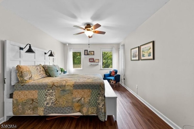 18 Inverrary Pl, Clinton Twp, NJ 08801 - bedroom with dark wood finished floors, baseboards, and a ceiling fan