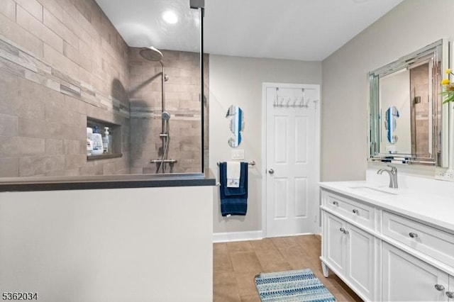 18 Inverrary Pl, Clinton Twp, NJ 08801 - bathroom featuring walk in shower, vanity, and baseboards