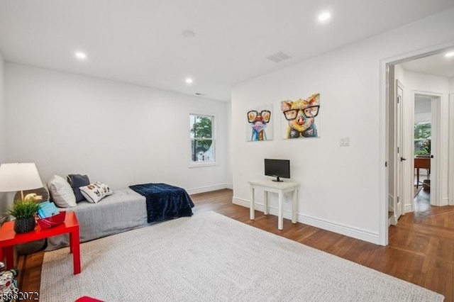701 High St, Cranford Twp, NJ 07016 - bedroom with wood finished floors, recessed lighting, and an office area