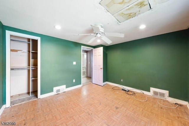 1236 Mayfair Dr, Rahway City, NJ 07065 - unfurnished bedroom with baseboards, recessed lighting, a closet, and ceiling fan