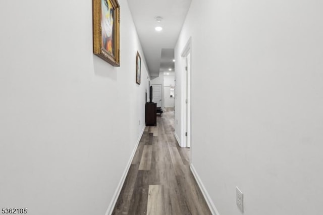 430 Ocean Ave, Jersey City, NJ 07305 - hall featuring dark wood finished floors, baseboards, and recessed lighting