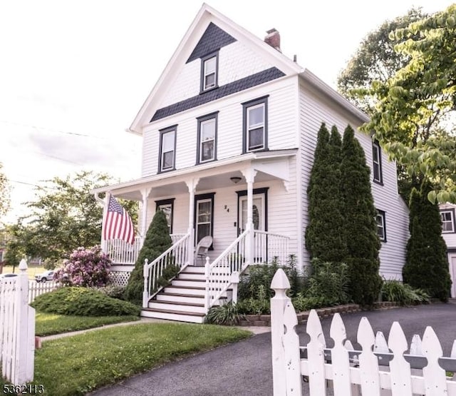 24 Ryerson Ave, Newton Town, NJ 07860 - view of front of property featuring a porch and a chimney