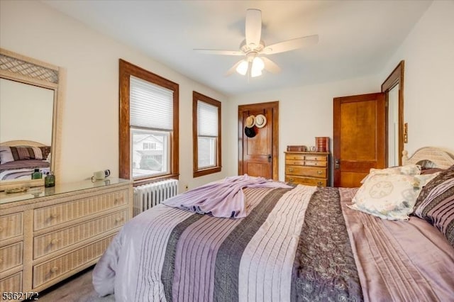 136 Pershing Ave, Nutley Twp, NJ 07110 - bedroom featuring radiator and a ceiling fan