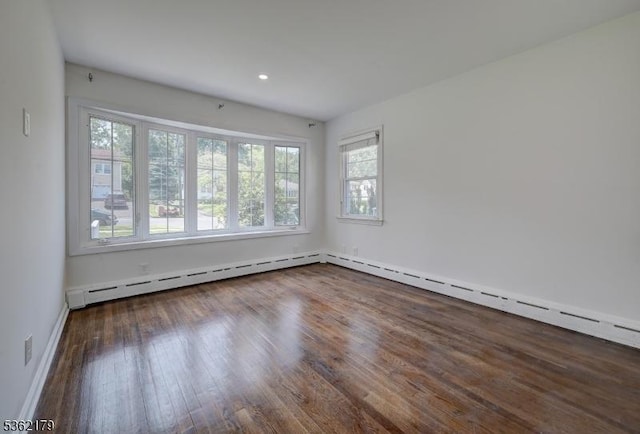 457 Central Ave, New Providence Boro, NJ 07974 - empty room featuring hardwood / wood-style flooring, baseboards, baseboard heating, and recessed lighting