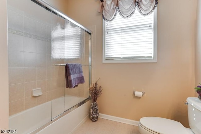 24 Quartz Way, Woodland Park, NJ 07424 - full bathroom with toilet, shower / bath combination with glass door, and tile patterned flooring