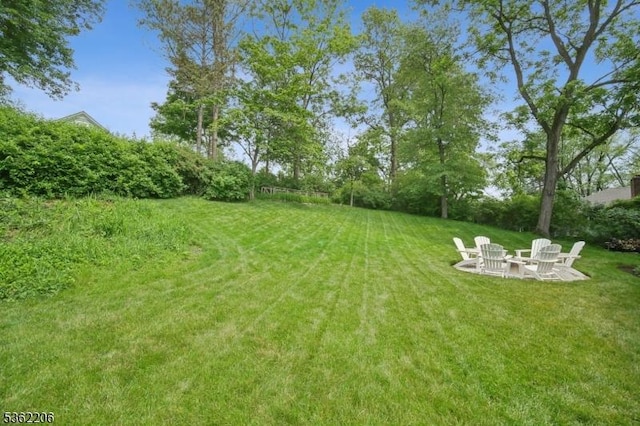 11 Western Blvd, Long Hill Twp, NJ 07933 - view of green lawn with a fire pit