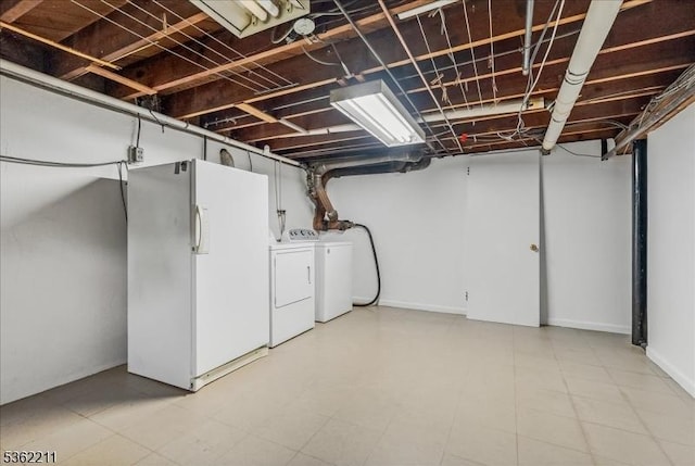 248 Knickerbocker Rd, Closter Boro, NJ 07624 - below grade area with freestanding refrigerator and washer and dryer