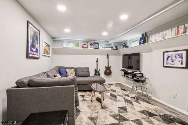 89 Maple St, Millburn Twp, NJ 07041 - living area with recessed lighting and baseboards