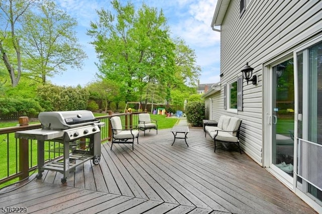 48 Kahdena Rd, Morris Twp, NJ 07960 - deck featuring an outdoor living space and a grill