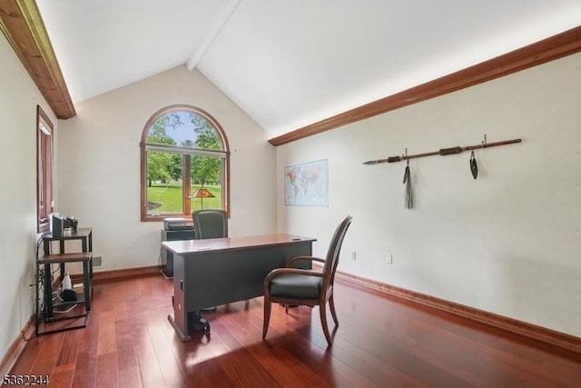 25 Hook Mountain Dr, Clinton Twp, NJ 08801 - home office featuring dark wood-style floors and baseboards