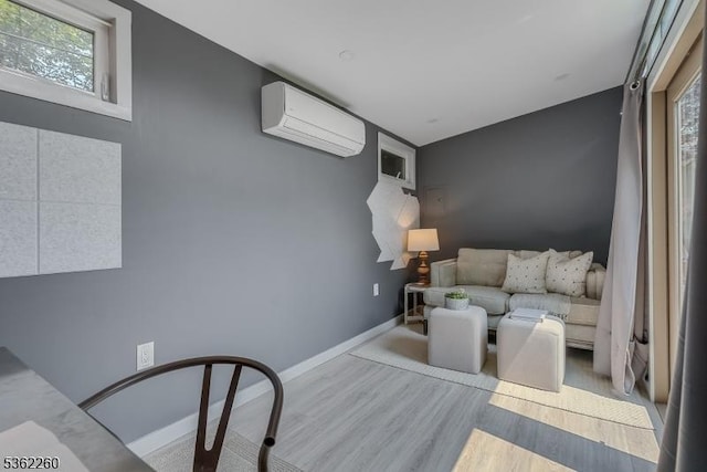 179 W Fairview Ave, South Orange Village Twp, NJ 07079 - living room with a wall mounted AC and wood finished floors
