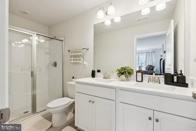 51 Peregrine Way, Burlington Twp, NJ 08016 - full bathroom with toilet, double vanity, and a stall shower
