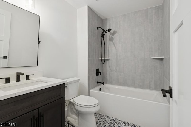 121 Culberson Rd, Bernards Twp, NJ 07920 - full bath with vanity, toilet, washtub / shower combination, and tile patterned floors