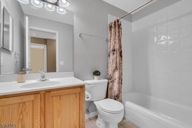 70 River Birch Cir, Montgomery Twp, NJ 08540 - bathroom featuring vanity, tile patterned floors, and shower / bathtub combination with curtain