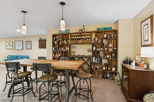 15 Middlesworth Farm Rd, Washington Twp, NJ 07853 - indoor dry bar with hanging light fixtures and carpet floors