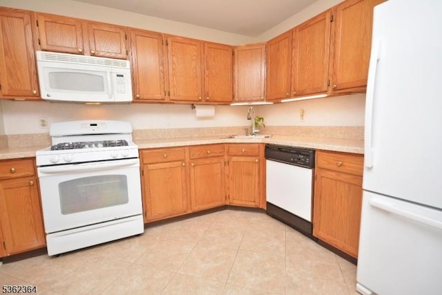 197 Potomac Dr, Bernards Twp, NJ 07920 - kitchen featuring white appliances, light countertops, and light tile patterned flooring