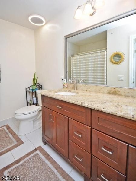 197 Potomac Dr, Bernards Twp, NJ 07920 - full bath with vanity, tile patterned flooring, and a shower with shower curtain