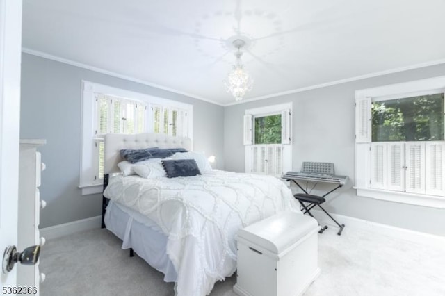 1417 Long Hill Rd, Long Hill Twp, NJ 07946 - bedroom featuring carpet floors, ornamental molding, and baseboards