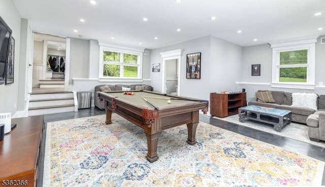 1417 Long Hill Rd, Long Hill Twp, NJ 07946 - recreation room with recessed lighting and billiards table