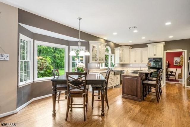 16 Olde York Rd, Randolph Twp, NJ 07869 - dining space featuring light wood-type flooring, recessed lighting, and a chandelier