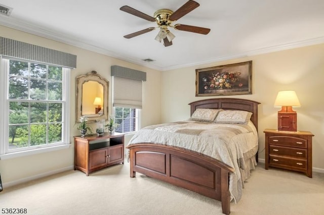 16 Olde York Rd, Randolph Twp, NJ 07869 - bedroom with crown molding, light colored carpet, and ceiling fan