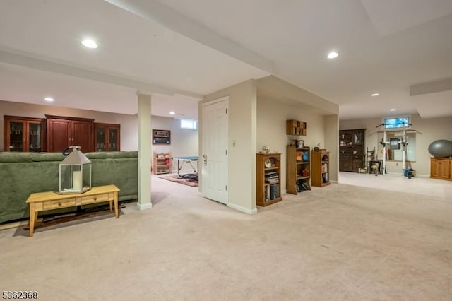 16 Olde York Rd, Randolph Twp, NJ 07869 - finished below grade area featuring recessed lighting and light colored carpet