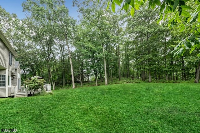 16 Olde York Rd, Randolph Twp, NJ 07869 - view of grassy yard with a deck