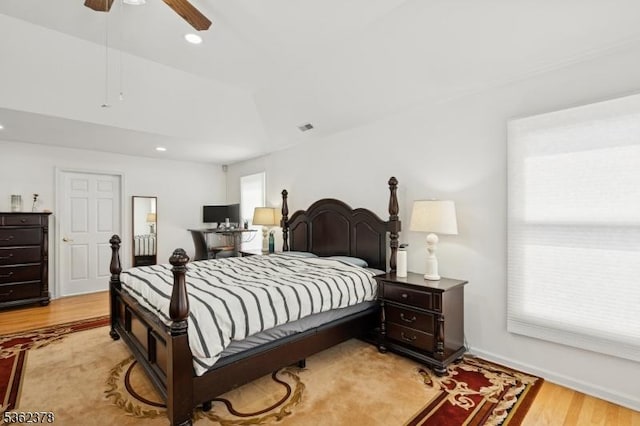 7 Cranberry Ct, North Haledon Boro, NJ 07508 - bedroom featuring light wood-style flooring, recessed lighting, and a ceiling fan