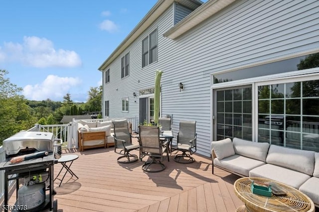 7 Cranberry Ct, North Haledon Boro, NJ 07508 - wooden terrace featuring outdoor lounge area, outdoor dining space, and grilling area