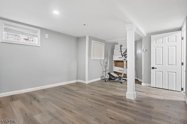 23 Foundry St, Newark City, NJ 07105 - below grade area featuring baseboards and wood finished floors