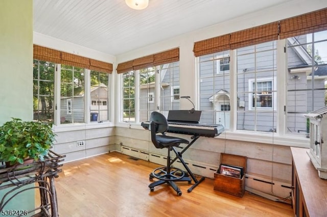 534 Summit Ave, Maplewood Twp, NJ 07040 - sunroom / solarium with wood finished floors and a baseboard radiator