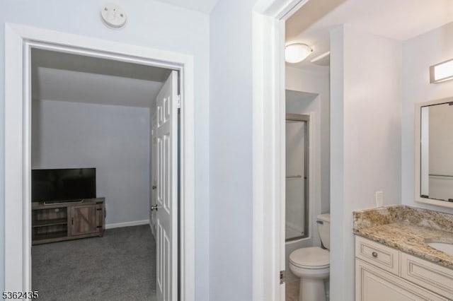 1 N Slope Unit 1, Union Twp, NJ 08809 - bathroom featuring vanity, toilet, and enclosed tub / shower combo