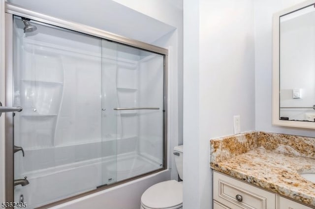 1 N Slope Unit 1, Union Twp, NJ 08809 - bathroom with toilet, vanity, and shower / bath combination with glass door