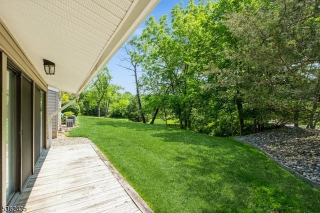 1 N Slope Unit 1, Union Twp, NJ 08809 - view of green lawn featuring view of scattered trees and a deck