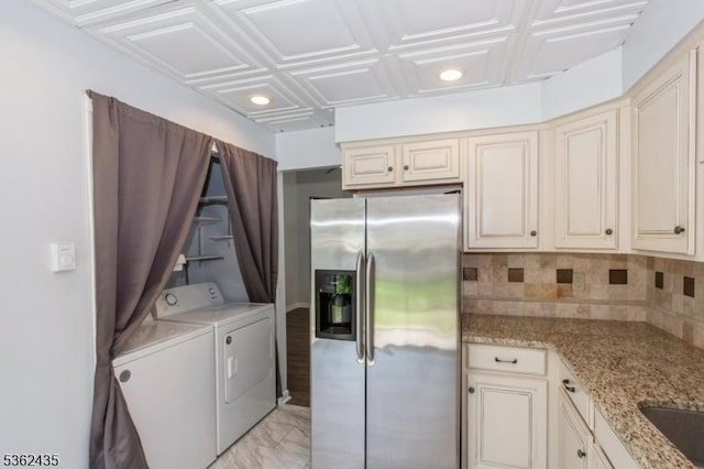 1 N Slope Unit 1, Union Twp, NJ 08809 - laundry room featuring independent washer and dryer and light marble finish flooring