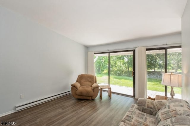 1 N Slope Unit 1, Union Twp, NJ 08809 - living area featuring baseboard heating and wood finished floors