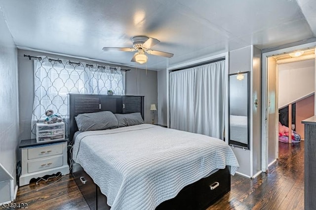 315 Green St, Boonton Town, NJ 07005 - bedroom featuring hardwood / wood-style floors and a ceiling fan