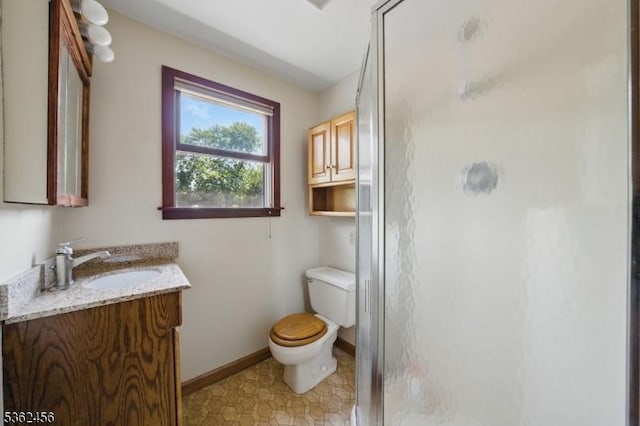 7 Claudia Rd, Hillsborough Twp, NJ 08844 - full bathroom featuring vanity, a shower stall, toilet, and baseboards
