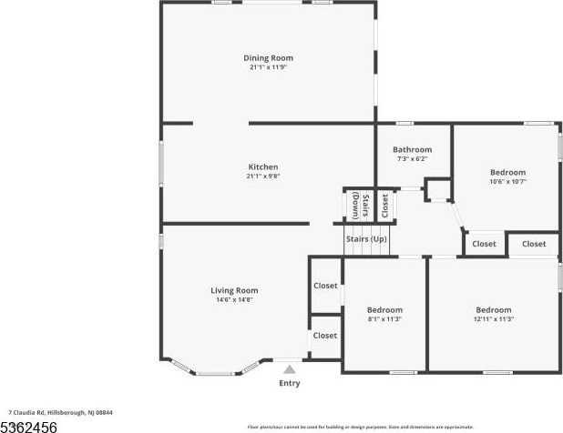 7 Claudia Rd, Hillsborough Twp, NJ 08844 - home floor plan