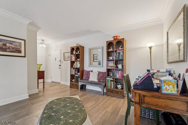 530 Valley Rd Unit 2D, Montclair Twp, NJ 07043 - sitting room with ornamental molding and wood finished floors