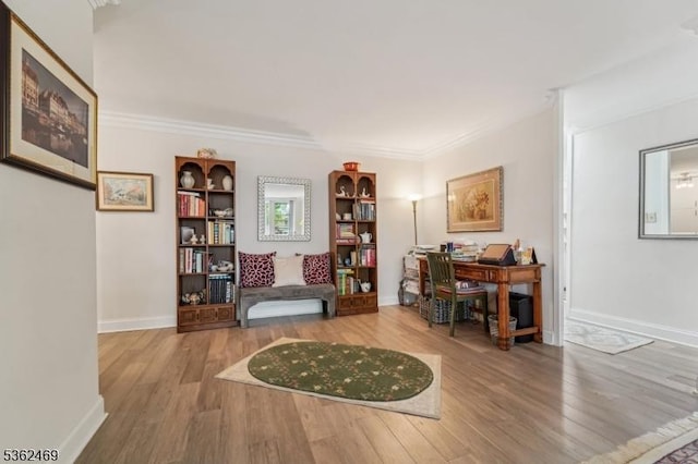 530 Valley Rd Unit 2D, Montclair Twp, NJ 07043 - home office featuring wood finished floors and crown molding