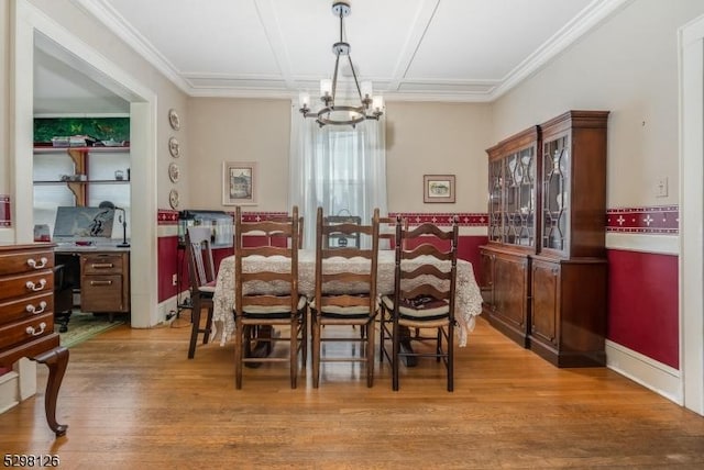 5 Hampton Rd, Mendham Boro, NJ 07945 - dining room with a chandelier and light wood-style flooring