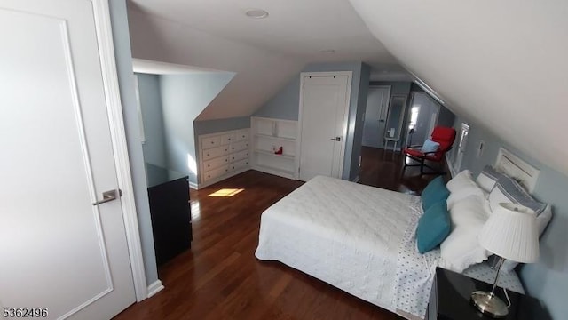 1247 Highland Ave, Union Twp, NJ 07083 - bedroom with dark wood-style flooring and lofted ceiling