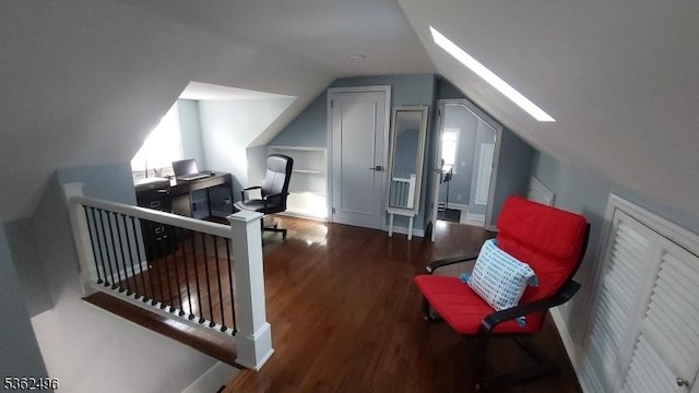 1247 Highland Ave, Union Twp, NJ 07083 - additional living space with vaulted ceiling, wood finished floors, a skylight, and baseboards