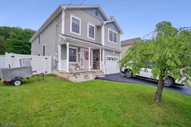 59 Guy St, Dover Town, NJ 07801 - view of front of home featuring a porch, an attached garage, driveway, and a gate