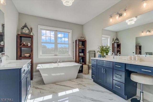 302 Tiffany Way Unit 302, Watchung Boro, NJ 07069 - bathroom featuring healthy amount of natural light, vanity, and a soaking tub