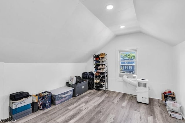 142 Westervelt Ave, North Plainfield Boro, NJ 07060 - office area featuring vaulted ceiling and wood finished floors