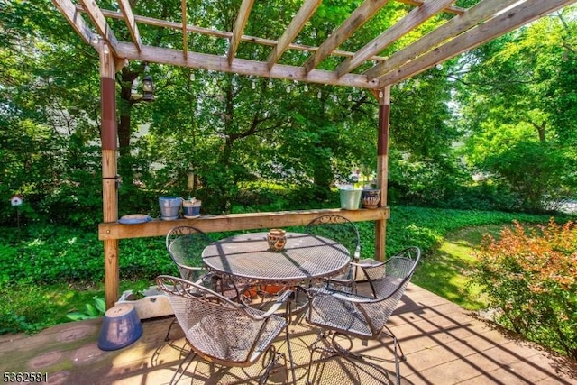 78 Broad St, Flemington Boro, NJ 08822 - view of patio featuring a pergola and outdoor dining area